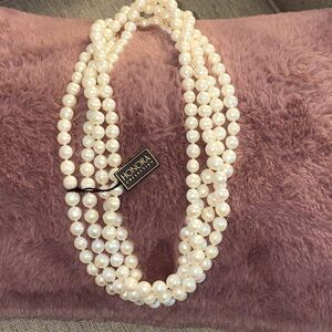 Honora Cream Ringed Pearl Necklace NWT